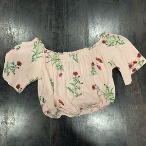 Pink Floral Crop Top 💐 Size Small